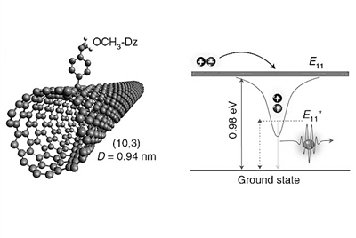 拥有一个简单有机分子的碳纳米管的功能化产生缺陷位点,改变缺陷的电子结构将带来室温条件下电信波长的单光子发射。